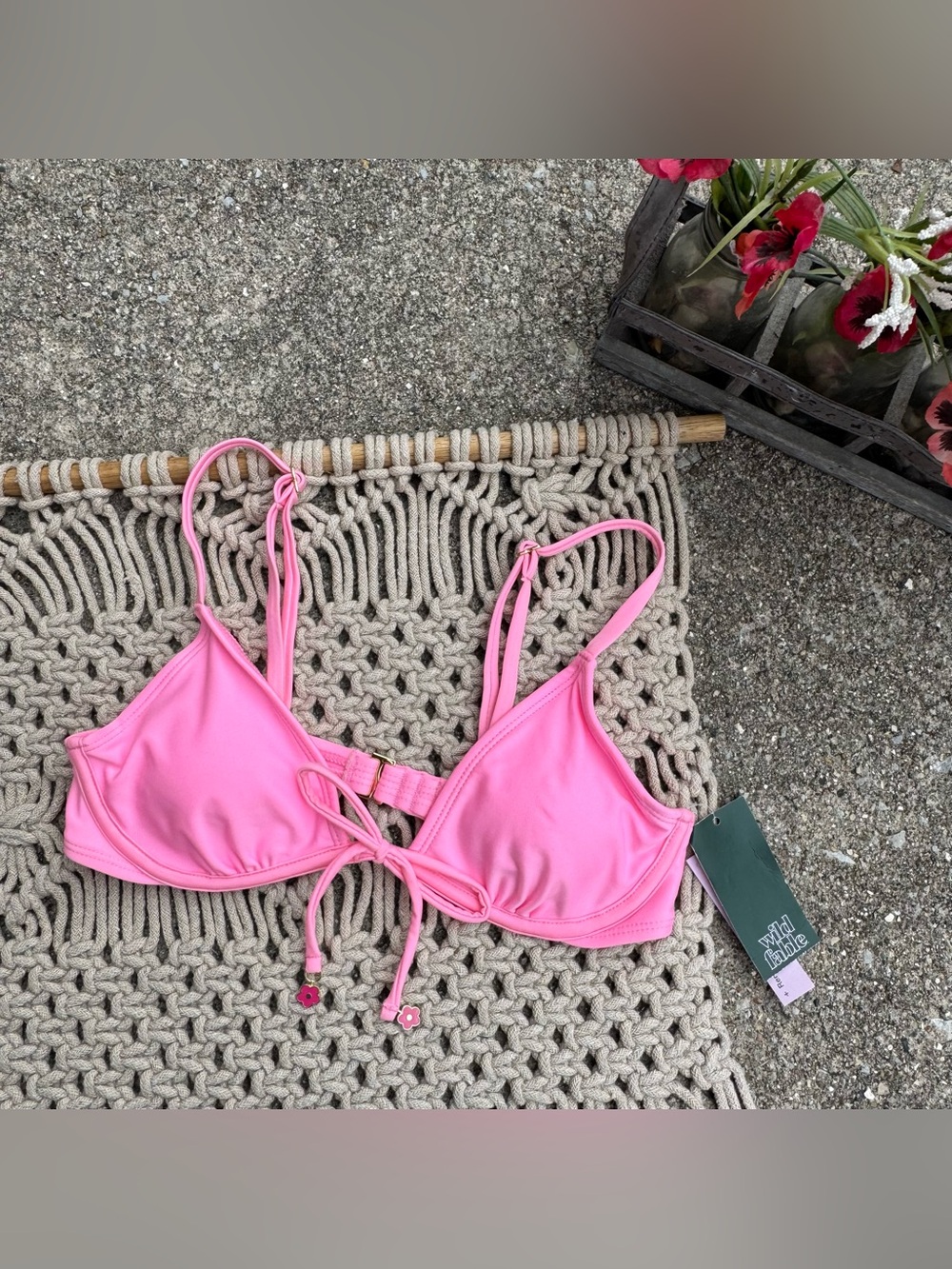 NWT Wild Fable Pink Bikini Top Size XS